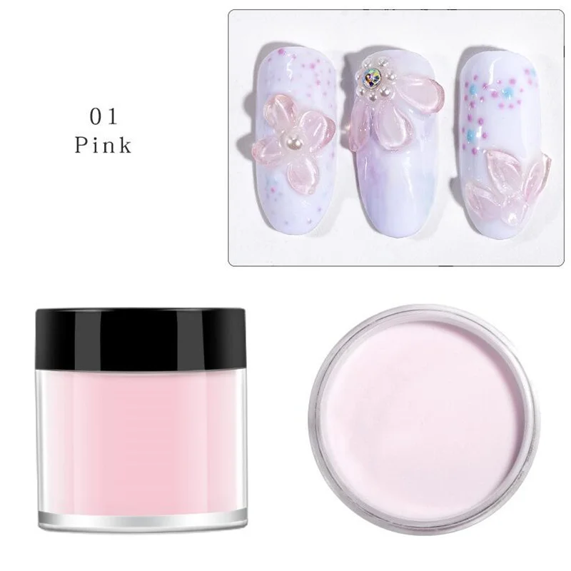 White Pink Clear Acrylic Powder for Nail Professional Acrylic Nail Powder Polymer for Carving Dip 3D French Nails Extension 10g nail powder,acrylic nail powder