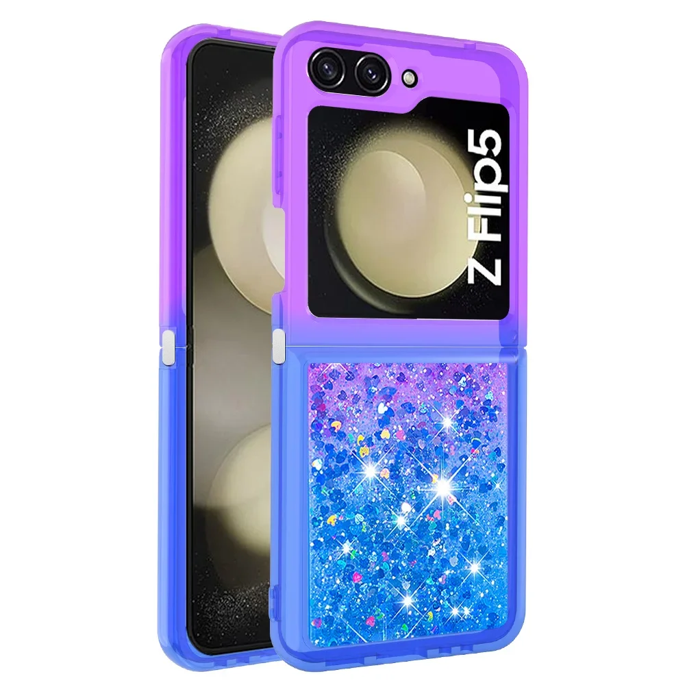 Luxury Glitter Quicksand Gradient Love Heart Bling Case Cover