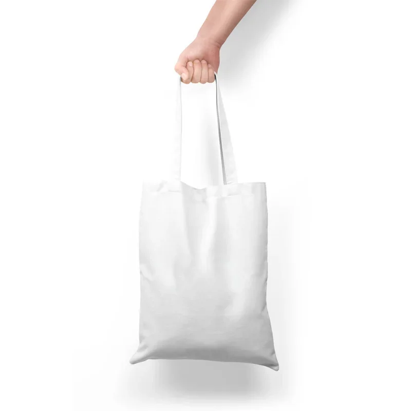 Canvas Tote Bag Shopping Add Your Text Letter Picture Print Design White Unisex Fashion Travel Handbag