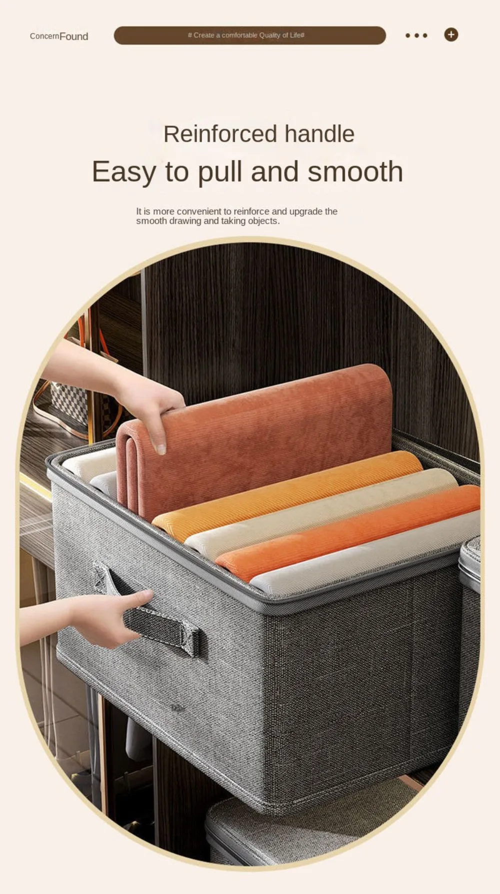 New Grey Clothing Storage Box With Dust Cover Box Home -