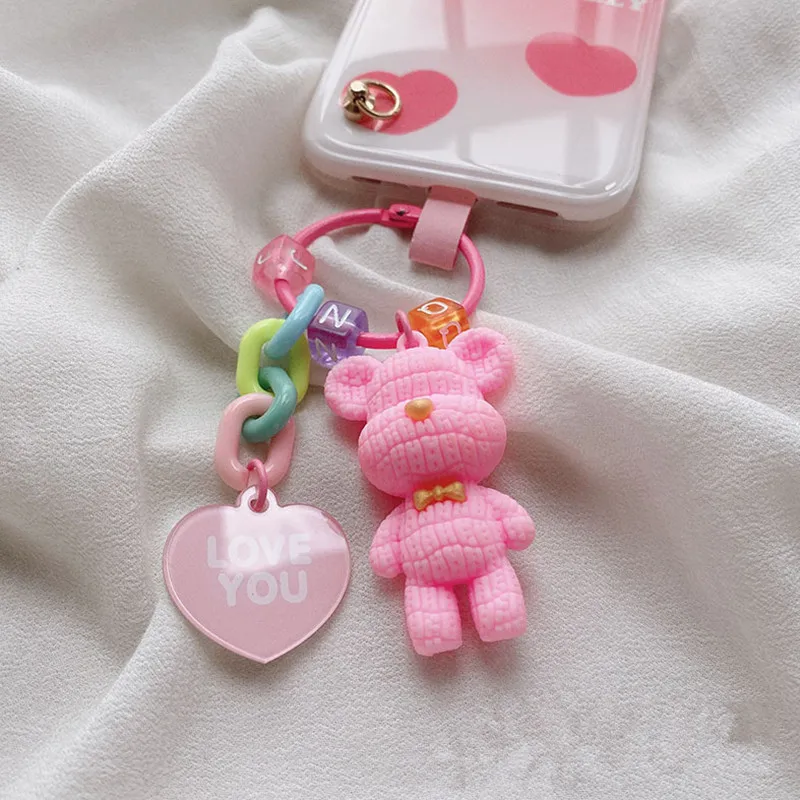 Korean Cute Flower Hanging Phone Chain Case with Anti-Lost Strap