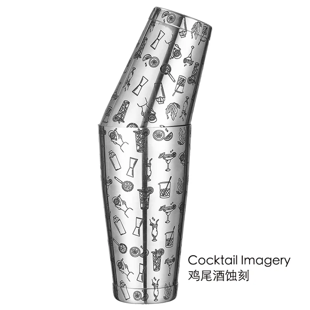 Shaker à Cocktail Hendi BarUp 3 Pièces - 0,5 L, Acier Inoxydable Poli, Avec Tamis Intégré Et Jigger - 11