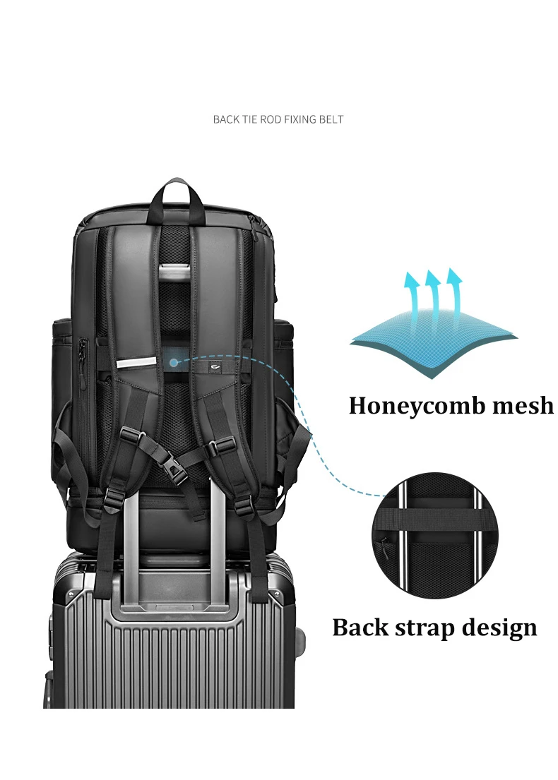 Waterproof Backpack Mens Backpack Travel Hiking backpack for Men 50L Large capacity trekking bag outdoor waterproof 17 Inch Laptop Backpack creative With shoe bag