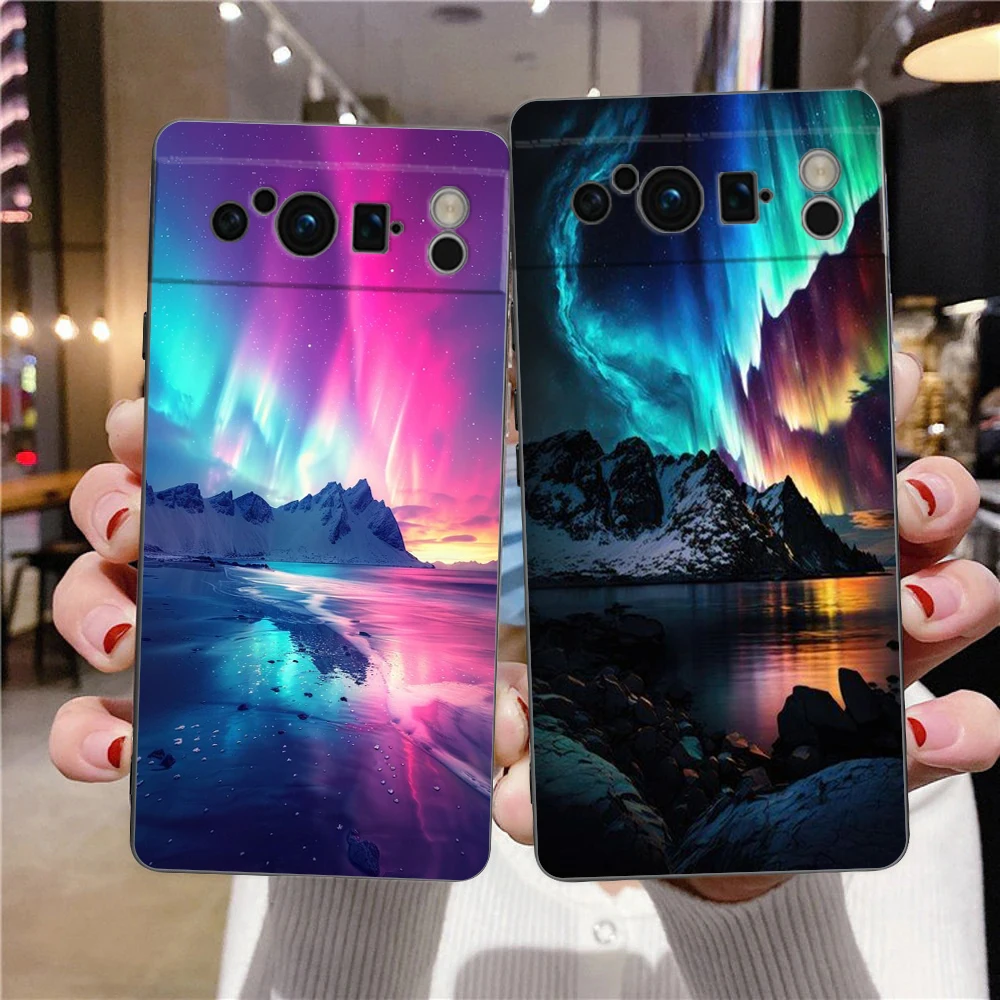 Stunning Northern Lights Soft Shockproof Black Phone Case - TPU Shell