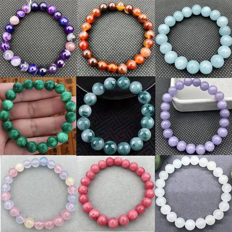 Beydodo Cuentas Pulseras,Brazalete De Mujer Piedra Cuentas 18MM Brazalete De Piedras Mujer Roca De Lava