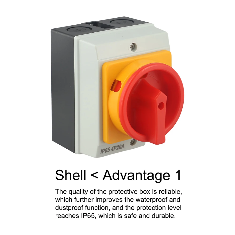UKP Wasserdichter Trennschalter Hauptschalter Leistungsschalter 4P 20A 440V Drehschalter Ausschalter IP65 UKP Schalter Elektrisches Teil – Detail 9
