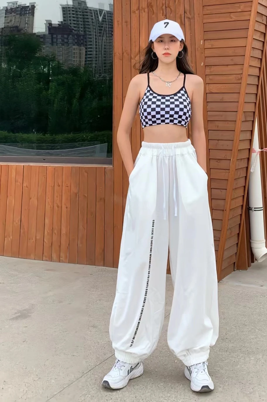 Europäische amerikanische Stil Frauen Hosen hohe Taille lässig Kordel zug Design Frau Hose neue Frühling Sommer y2k Hosen – Detail 5