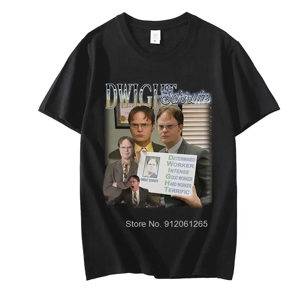 

Funny Dwight Schrute Homage T Shirt Men Short Sleeved Pure Cotton T-shirt TV Show US The Office Michael Scott Fashion T-shirts