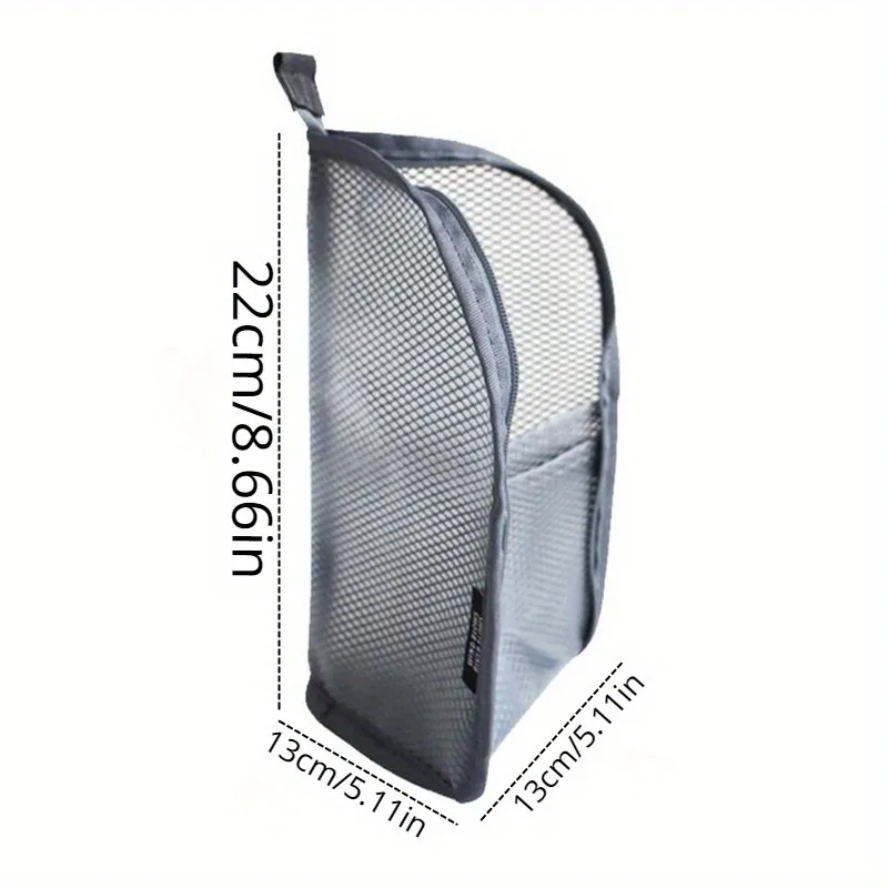 1pc Waterproof Travel Toiletry Bag, Toothbrush, Toothpaste Storage Box, Folding Zipper Travel Makeup Brush Bag Portable