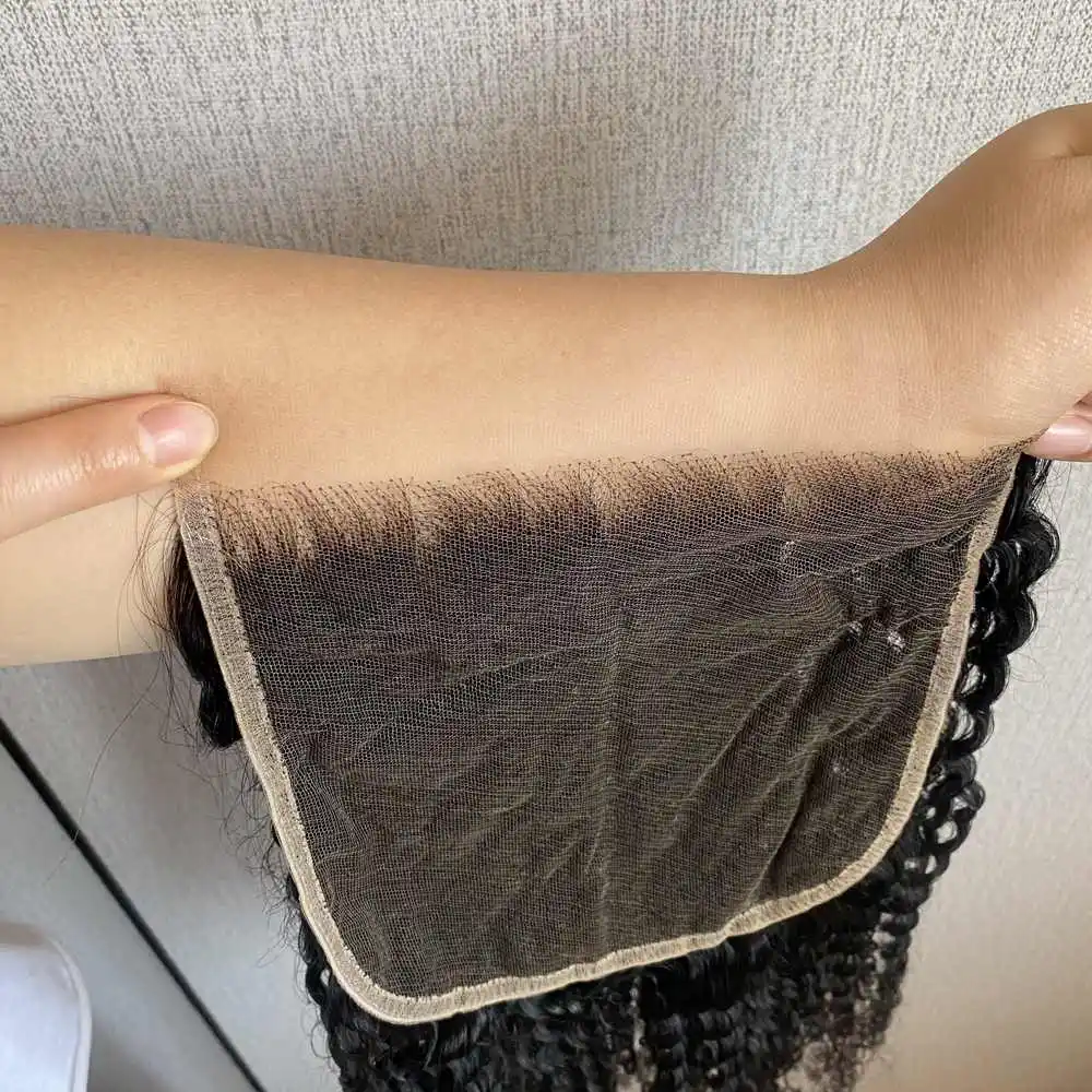 Deep Curly 13x4 13x6 Real Invisible HD Lace Frontal Only Pre plucked Natural Hairline 5x5 6x6 7x7 Invisible HD Lace Closure Only