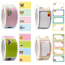 

250Pcs/Roll Cute Cartoon Label Paper Waterproof Name Sticker Child Stationery Sticker Classification Note Storage Label Paper