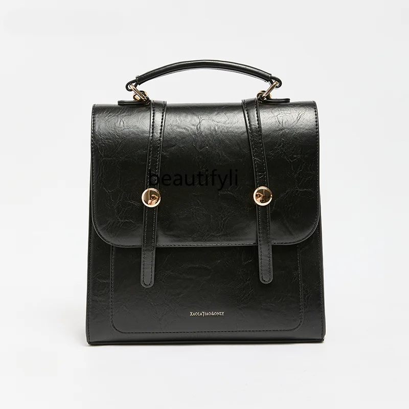 

Backpack women's new light retro college series Maillard rivet large-capacity backpack