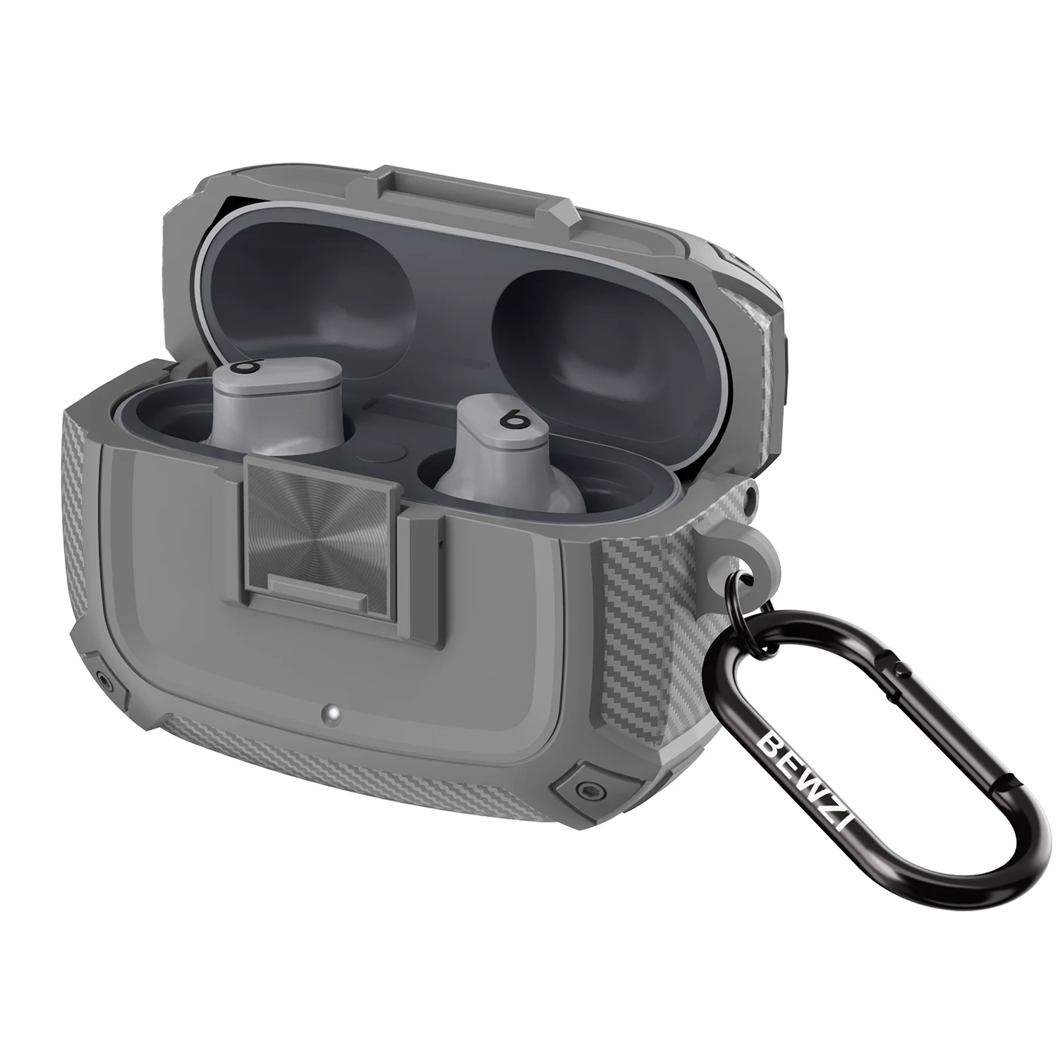 Carbon Fiber Pushbutton Protective Earbud Case Cover