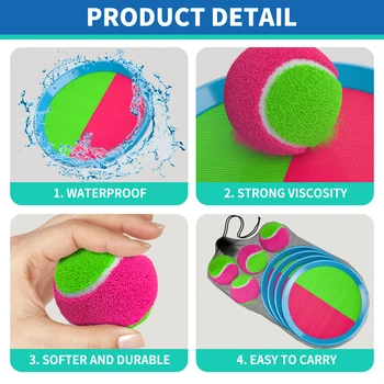 Toss and Catch Ball Game Outdoor Toys for Kids, Outdoor Outside Games Toys for Kids, Yard Backyard Games Beach Toys Outside Game 4