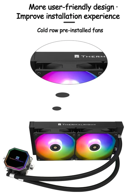 Raffreddatore A Liquido CPU Thermalright Frozen Prism 240 White ARGB - Per AMD E Intel, Ventole PWM 120mm - Foto 10