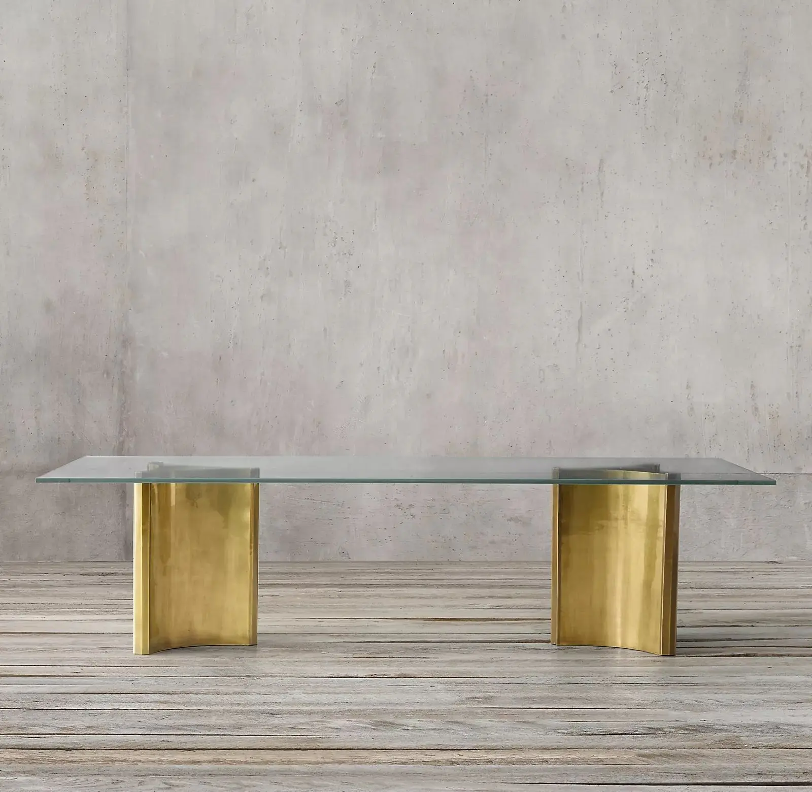 Modern luxury gold stainless steel dining table with glass top