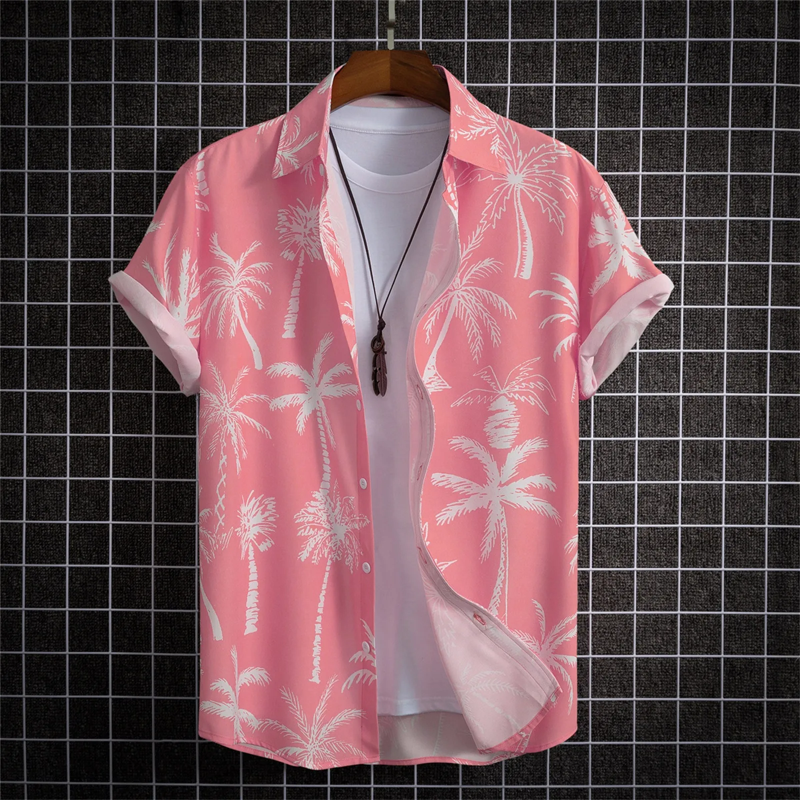 

Casual Men's Loose Lapel Digital Printed Short Sleeve Shirt Beach Art 3d Digital Print Camisas De Hombre Streetwear