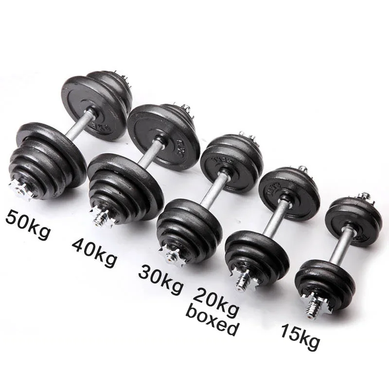 Gym Weight Boxed 15/20/30kg Barbell Dumbbell Set Round Stoving Varnish Coated Dumbbel