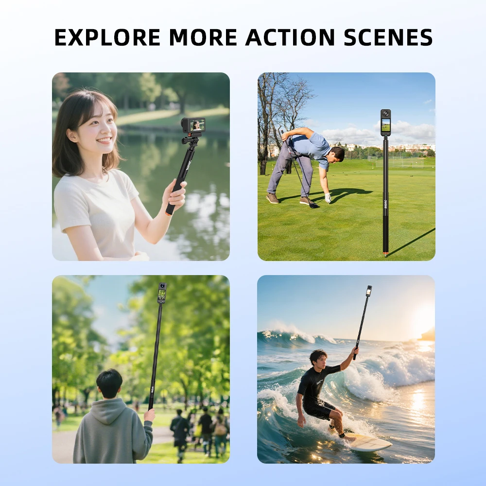 DJI Action 6/5 Pro/4/3/Pocket 3/Insta360 X5용 BRDRC 골프 셀카봉, 삽입형 촬영 셀카봉 카메라 액세서리