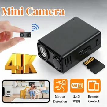 Telecamera 4K WiFi Wireless con Visione Notturna, Rilevamento Movimento Remoto, Videocamere di Sicurezza per Sorveglianza Interna