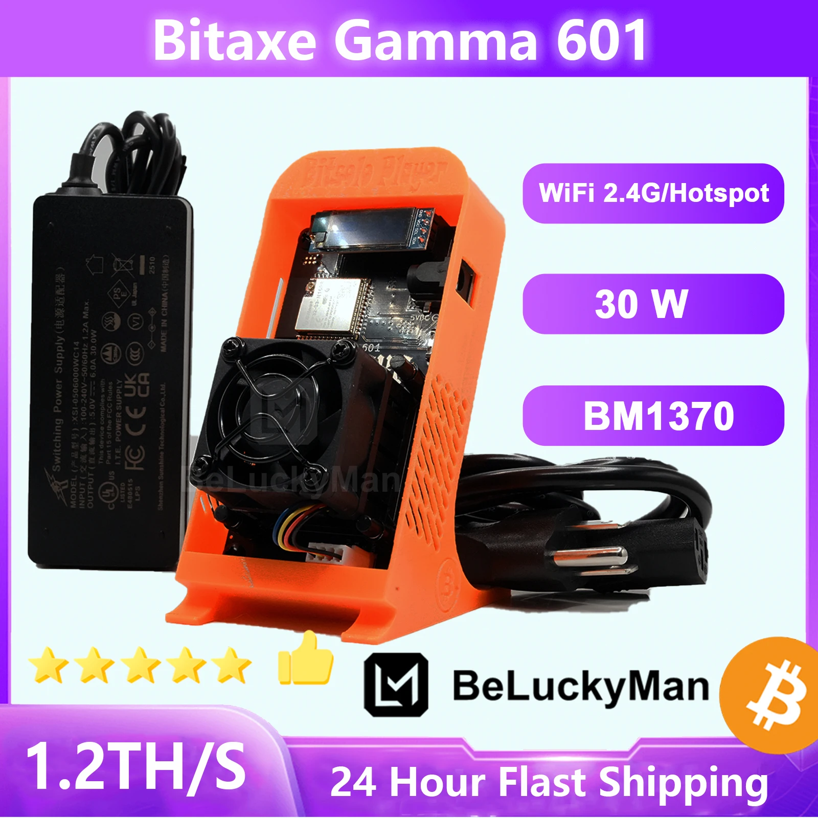 Wifi Bitcoin Machine Bitaxe Gamma 601 Bitcoin Miner - 1.2TH/S Open Source  System With WiFi Bitcoin Mining Machine