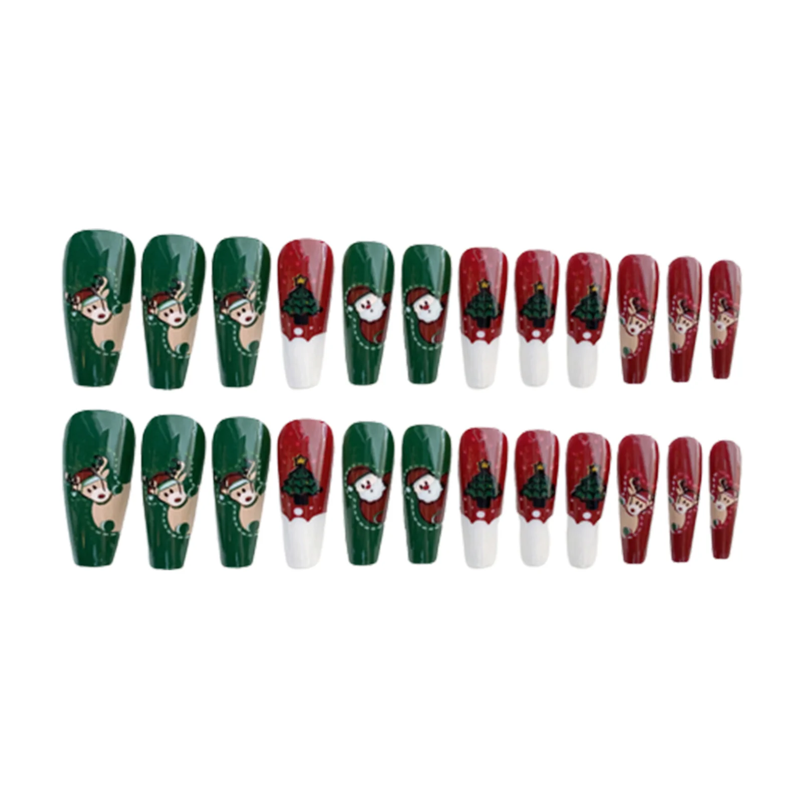 

Глянцевый искусственный ноготь для дизайна ногтей Рождественский мультяшный узор дерево оленя искусственный ноготь для женщин и девушек