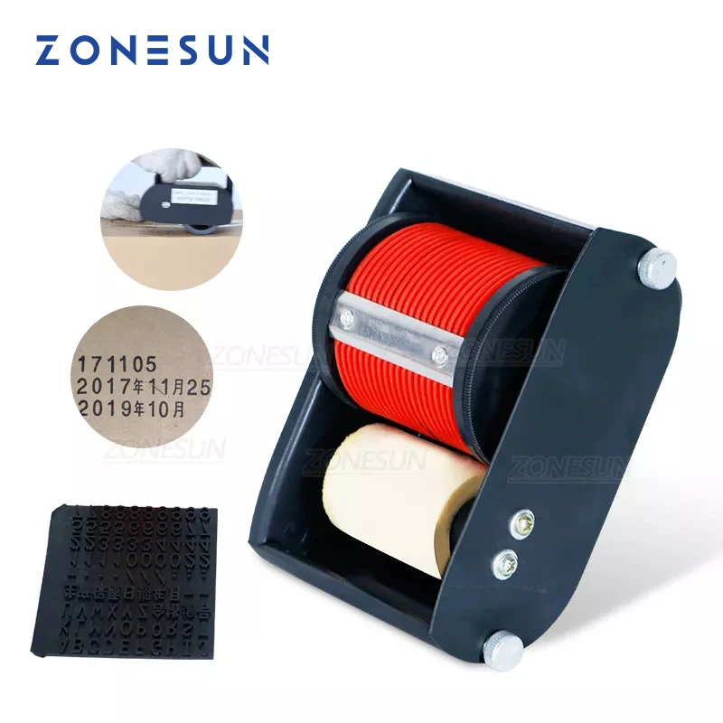 

ZONESUN Handheld Expire Date Printer Machine Batch Number Coder Portable Rolling Coding Machine for cartons Box