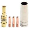 5pcs/set Mig Contact Tip Consumables MIG Welding MB15 15AK Contact Tip Mig Welding Contact Tip Guard Nozzle Tip Holder 6
