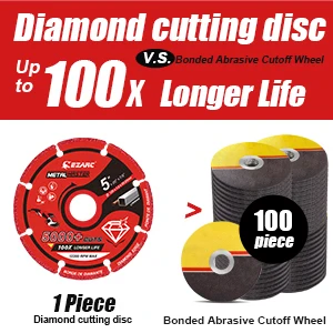 EZARC 125mm Cutting Disc for Metal, INOX, Rebar, Steel, Iron, Diamond Cutting Wheel with 5000+ Cuts, Metal Saw Blades Cut Tool
