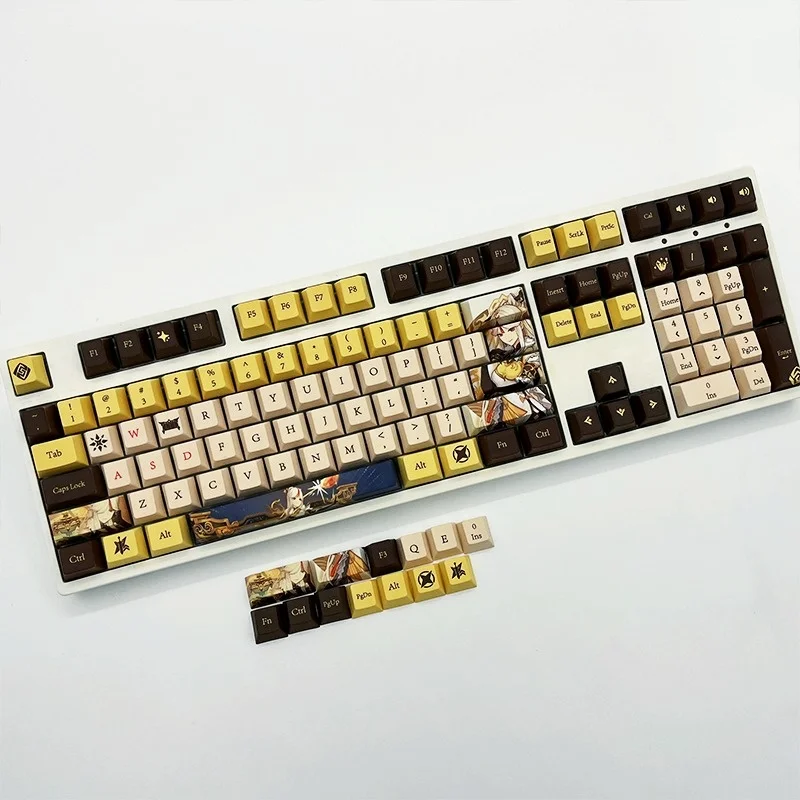

Колпачки для клавиш Genshin Impact Ning Guang, колпачки для клавиш Cherry Profile PBT, материал для механической клавиатуры GMK Cherry MX Switch 61/64/68/84/96