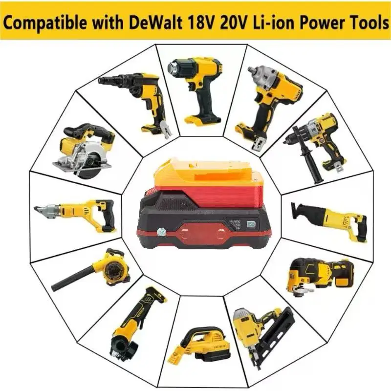 Lidl Parkside X20V 리튬 어댑터 용 배터리 변환기 어댑터 배터리 및 도구 없이 Dewalt 18v 도구로 변환)