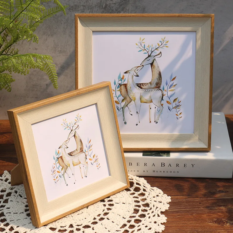 5/6 Inch Nordic Square Photo Frame Setting Cross Stitch Frame Square Resin Photo Picture Wall Hanging photo frame