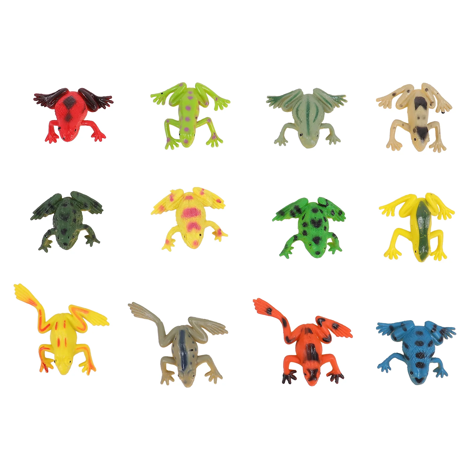 

12 Pcs Simulation Frog Miniature Figurines Frogs Statue Decor Small Decoration Ornament Flowerpot Toys Figures Animal Sculpture