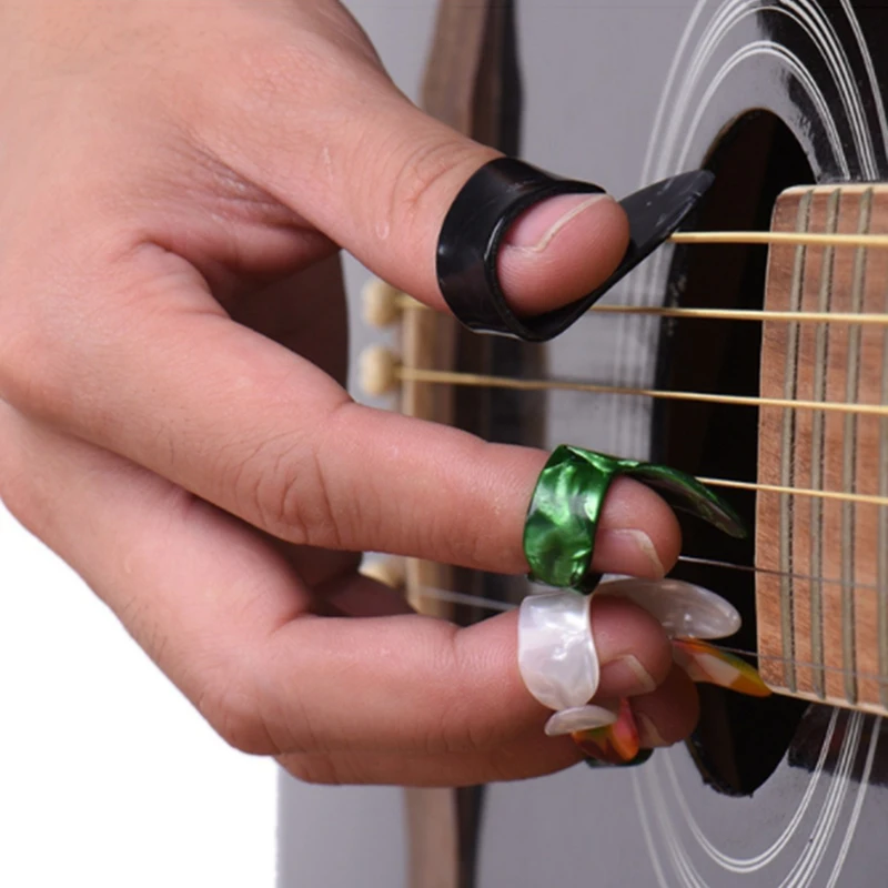 thumbnail image 2 of 12-Piece Steel Finger & Thumb Picks Set - Silver Stainless & Black Picks For Guitar & Banjo 2 of 10