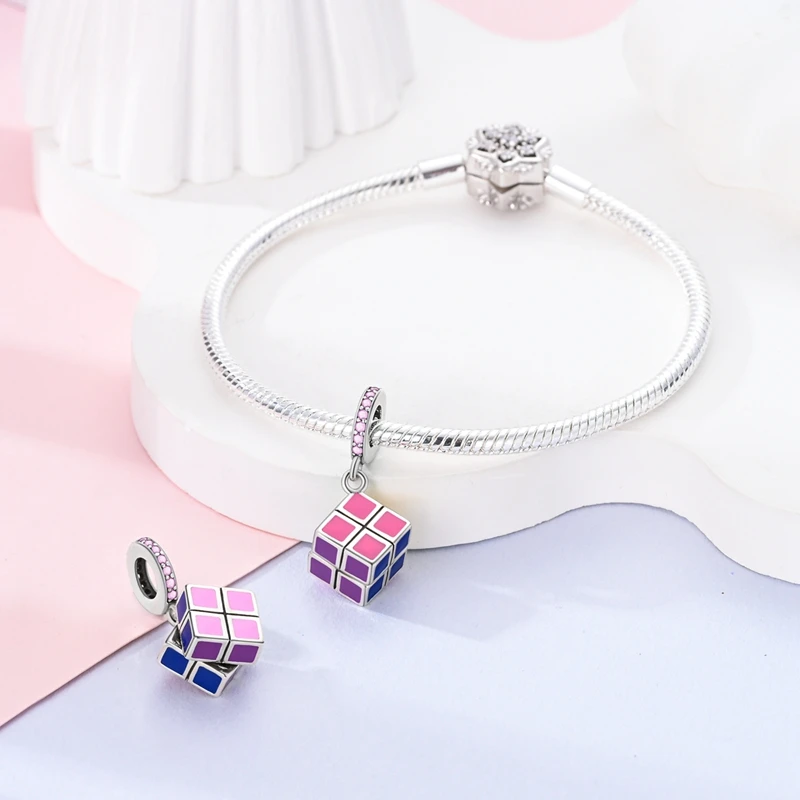 Charms Fit Pandora Original Bracelet 925 Sterling Silver Rubik's Cube Beads Devil's Eyes DIY Jewelry For Lover beads charms charm jewelry sterling silver jewelry charm bead sterling silver beads beads jewelry silver charm bead sterling silver beads charm