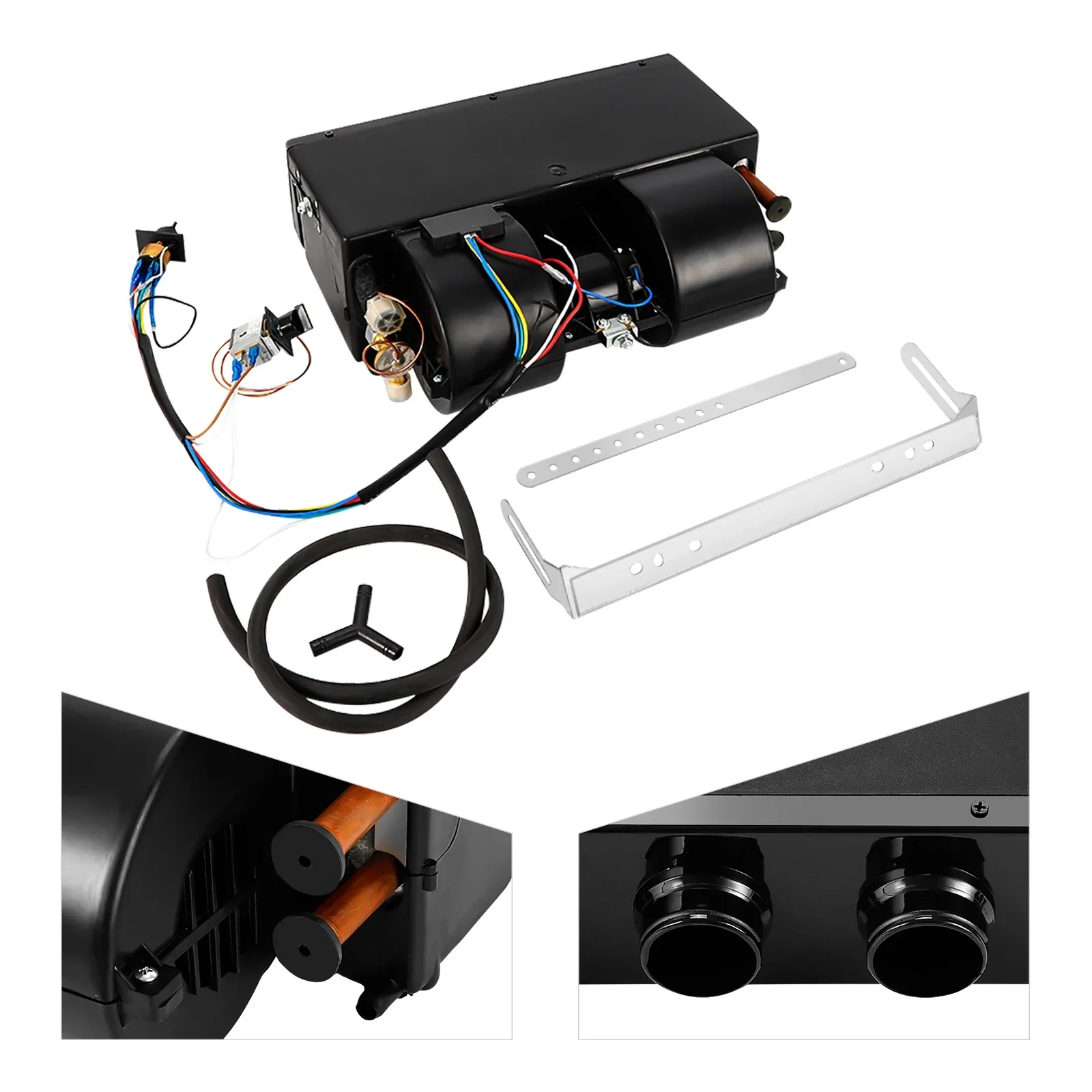 A/C Air Conditioning Evaporator Assembly Unit, Underdash Heat & Cool Evaporator Assembly Unit 12V Electrical Thermostat for Car
