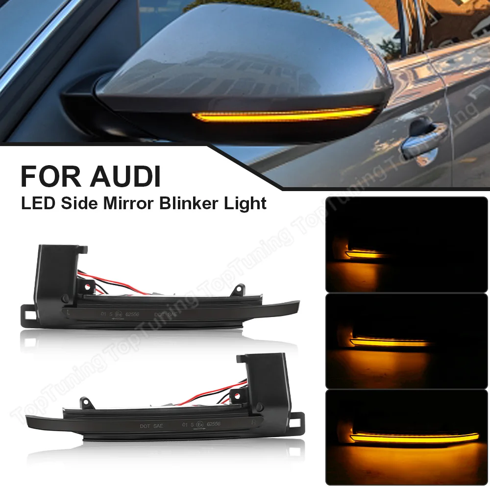 

For Audi A3 8P 2008 2009 2010 A6 C6 2007 2008 2009 A4 A5 B8 A8 D3 Q3 Dynamic LED Side Mirror Blinker Light Turn Signal Lamp