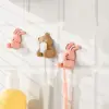 Silicone Bunny Toothbrush Holder Wall-mounted Cartoon Shaver Wire Storage Hook Suction Cup Rabbit Bear Toothbrush Holder 4