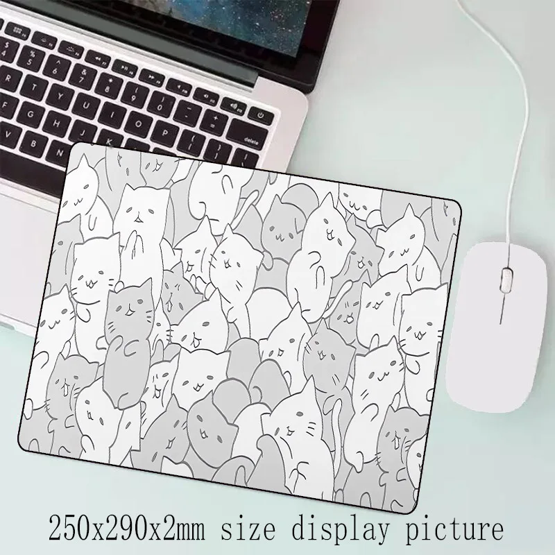 Kawaii Black Kitten Mouse Pad Image 8