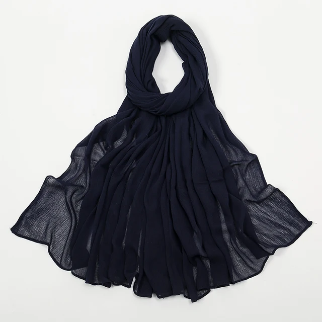 107753-f99988.jpg Nouveau Hijab en rayonne froissé pour femmes, écharpe musulmane, châles longs, Turban islamique solide, bandeau Heascarf, bandeau Ramandan