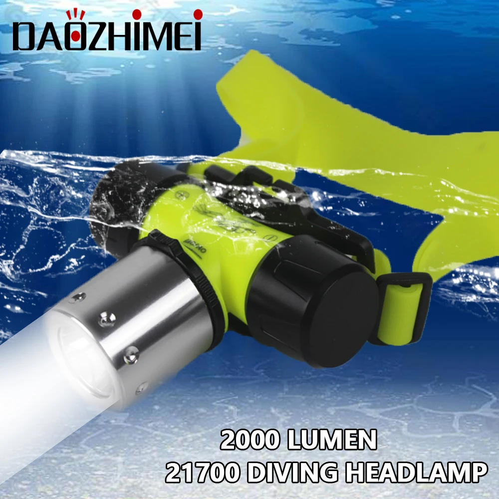 

XML T6 LED 3 Mode Waterproof Scuba Diving Headlamp 2000 Lumen Underwater work Headlight Flashlight Dive HEADLAMP