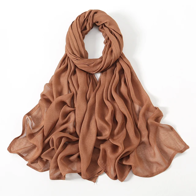 108043-1c58b7.jpg Nouveau Hijabs musulmans pour femmes écharpe mince châles unis Femme Musulman doux Viscose rayonne foulard islamique Turban bandeau 190x85 cm
