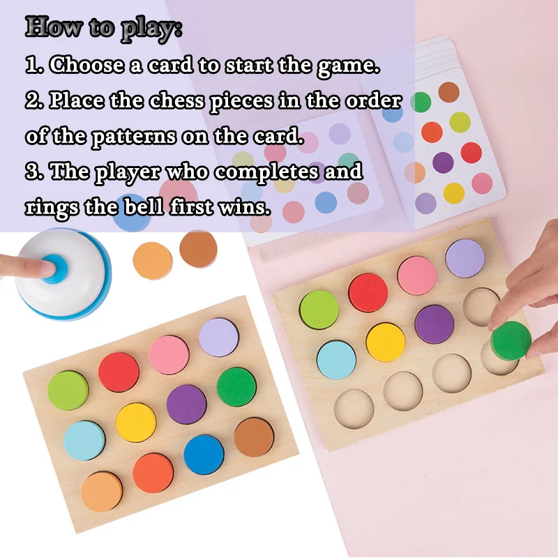 Children Arrow Direction Sensory Games Montessori Logical Thinking Training Wooden Toys Party Activity Color Matching Board Game 5