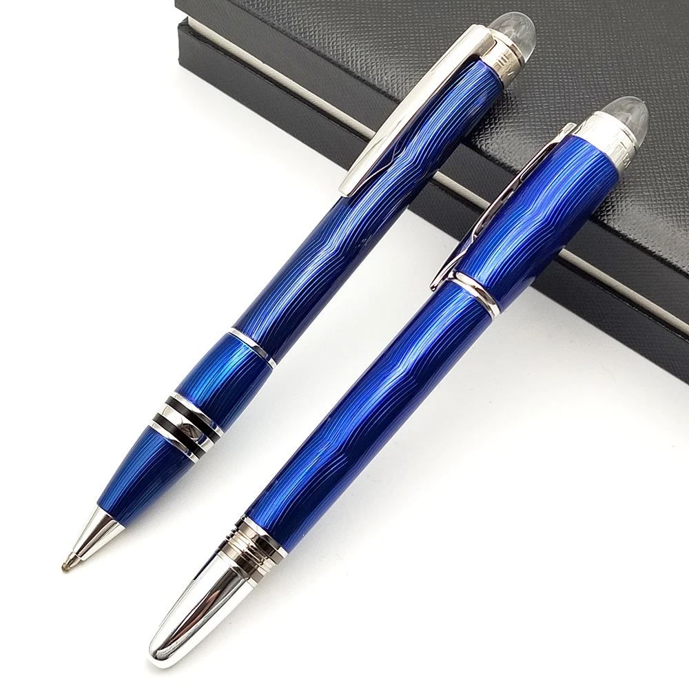TS Black Blue Wave MB Rollerball Ballpoint Fountain Pens with Serial Number