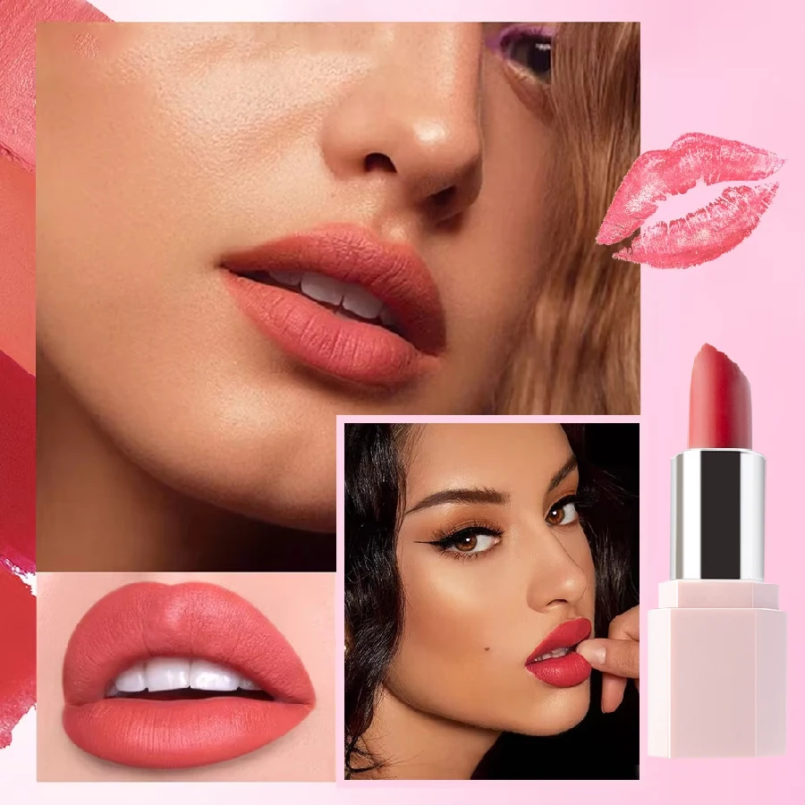 Mattes Samt Lippenstift Langhaltend Wasserfest Lippenfarbe_voghion.com