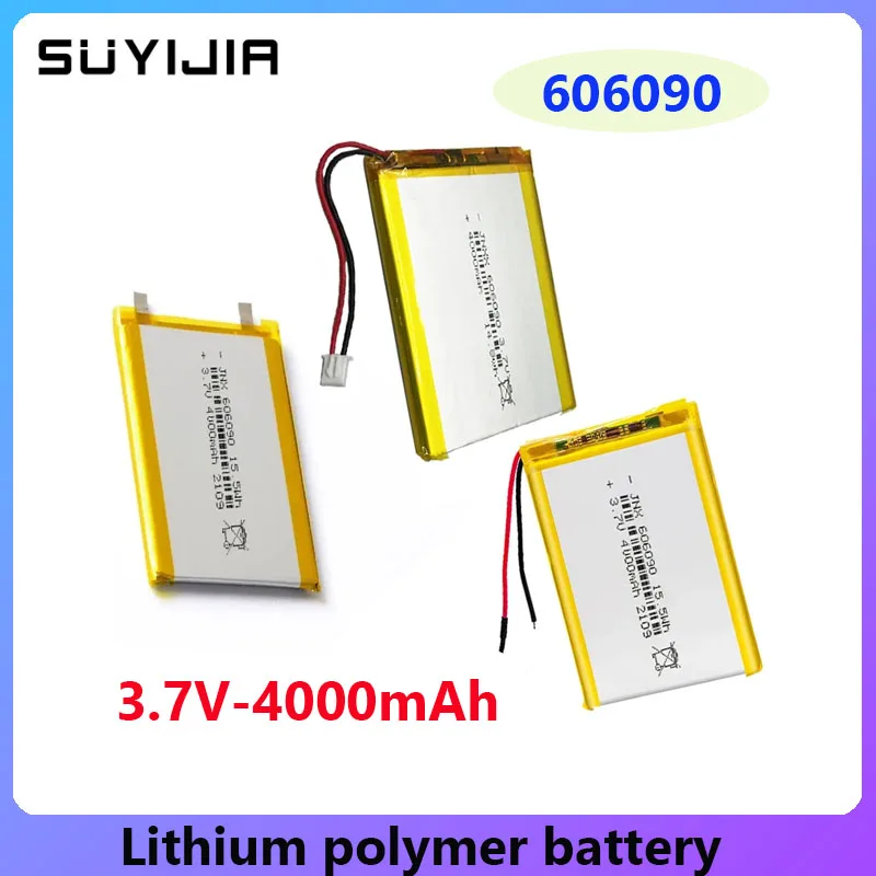 

3.7V 606090 Polymer Lithium Battery Large Capacity 4000mAh Suitable for Power Bank Solar Street Lamp Spare Battery Free Shipping