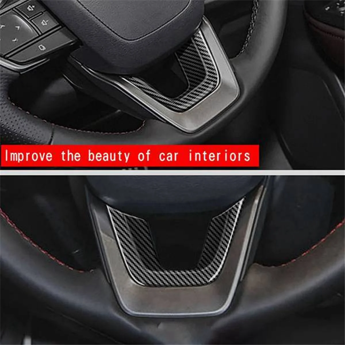 Carbon Fiber ABS Steering Wheel Cover Trim Interior Mouldings Strip Decoration For NX260 NX350H + RHD