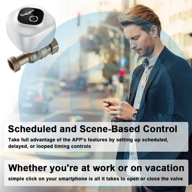 AEE7-Wifi Intelligent Ball Valve Automatic Water Shut-Off Valve Support APP Control/3 Timing Modes/Water Leakage Alarm EU 3