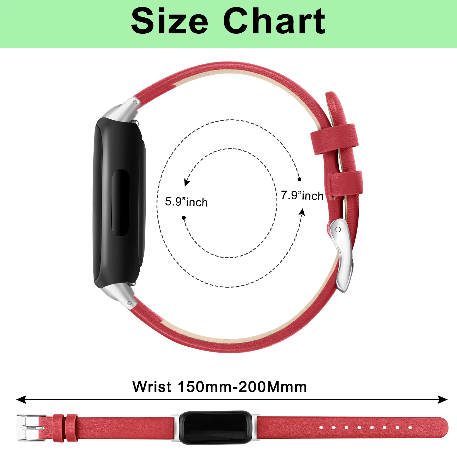 Premium Leather Loop Band - Adjustable Wristband for Women & Men Watch Bracelet