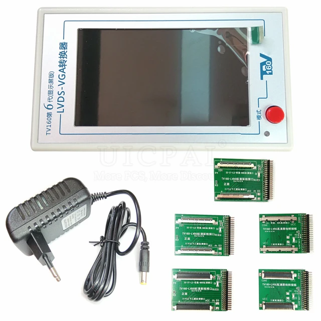 Convertisseur de carte mère LVDS vers VGA, 6e convertisseur de carte mère,  écran d'affichage 4.3 pouces, outils de test de réparation de télévision  LCD, 6 génération d'origine, TV160 - AliExpress